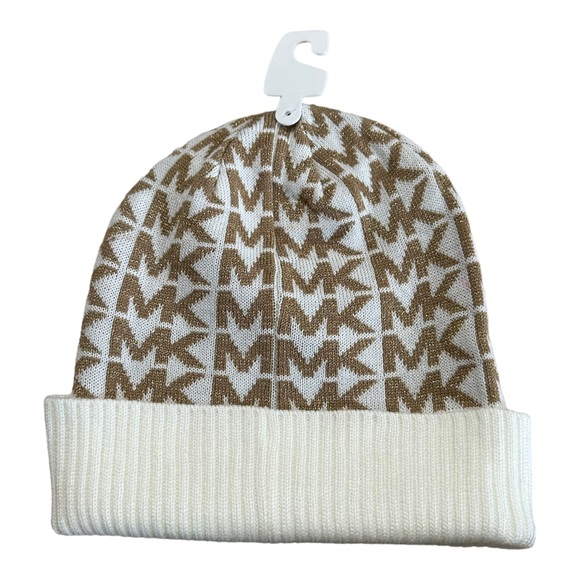 Michael Kors Accessories - Michael Kors NWT White and Gold Beanie